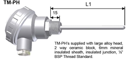 Picture of OneTemp Type K Thermocouple with 1/2"BSP Connection and Aluminium Head